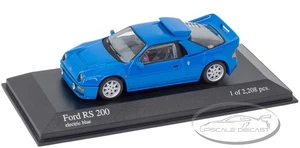 Ford RS 200 RS200 1986 eléctrico azul Minichamps 1/43 muy raro nuevo - Imagen 1 de 3