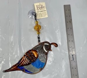 Regal Art & Gift 11" Hanging Stained Glass Suncatcher Bird Quail - Picture 1 of 4