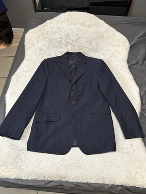 Banana Republic Navy Striped Cotton Blazer Jacket Size 38S Read 3 Buttons - Image 1 of 4