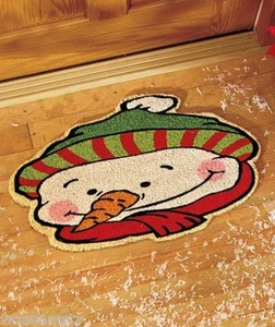 18"x 30" Shaped Snowman Coir Doormat Welcome Coco Door Mat Winter Decor - Picture 1 of 1