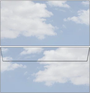 20 Briefumschläge Motiv Wolken Clouds Himmel blau DIN lang ohne Fenster Kuvert - Bild 1 von 1