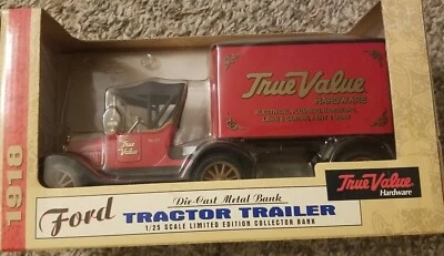 Ertl Ford 1918 Tractor Trailer True Value Hardware Bank Diecast Metal 1:25 - Image 1 of 4