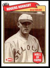 1989 Swell Baseball Greats 20 Rogers Hornsby Cardinals