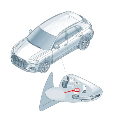 New AUDI Q3 F3 Front Left Door Mirror Turn Indicator 81A949101 - Изображение 1 из 4