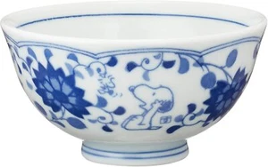 Tazón de arroz arabesco índigo Snoopy Ai Karakusa 630131 HECHO EN JAPÓN - Imagen 1 de 5