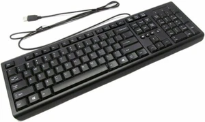 TASTIERA ELEGANTE CABLATA USB SLIM QWERTY LAYOUT UK PER PC COMPUTER DESKTOP LAPTOP - Foto 1 di 9