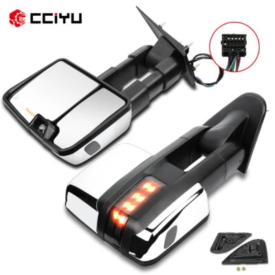 Se adapta a espejos retrovisores izquierda+derecha Silverado Sierra 1500 14-18 señal térmica eléctrica cromados Foto 1 de 4