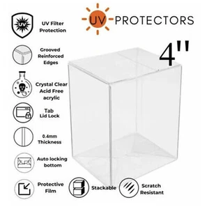 Lotto 5 custodie protettive pop 20 50 100 (0,4 mm) per Funko POP 4"! Scatola figurine vinile - Foto 1 di 12