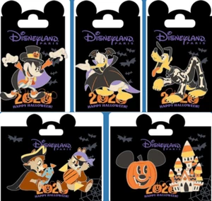Halloween 2020 Set Chip Dale Pluto Donald Mickey Calabaza Disney París Dlp Pins - Imagen 1 de 6
