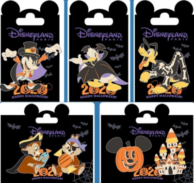 Halloween 2020 Set Chip Dale Pluto Donald Mickey Calabaza Disney París Dlp Pins Foto 1 de 4