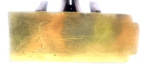 Brass Bookmark Asian Crane Hinged Double-sided Vintage Foldable 6.25" - Picture 1 of 4