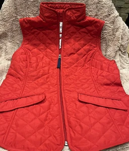 Van Heusen Womens Red Quilted Zippered Puffer Vest Size Small With Front Pockets - Picture 1 of 6