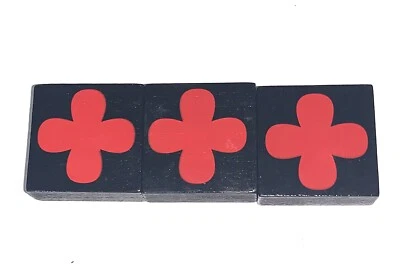 Qwirkle Replacement OEM 3 Red Clover Tiles Complete Set - Image 1 of 4