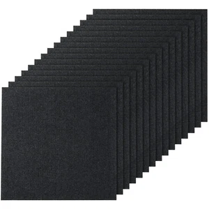 VEVOR 24” x 24” Peel and Stick Carpet Tile Self Adhesive 15pcs Carbon Black - Picture 1 of 12