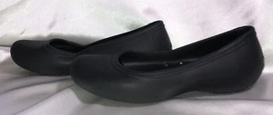 Crocs Iconic Comfort Shoes Black Slip On Flat Ballerina Womens Size 6 - Picture 1 of 11