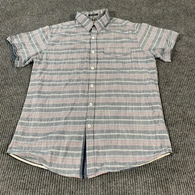 Native Code Shirt Mens Medium Blue Striped Button Up Cotton Dress Wedding Formal - Image 1 of 4