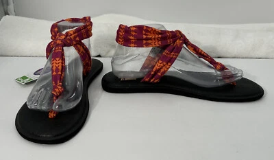Eslinga de yoga Sanuk estampados Ella para mujer tallas 9 violeta/naranja NUEVO Foto 1 de 4