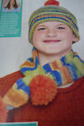 Knitting Pattern-Child's Simple Hat  & Scarf In 2 Colours 4ply- 1 plain, 1 multi