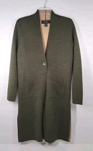 Paul Costelloe Black Label Olive Green Wool Blend Button Cardigan Sweater Sz S - Picture 1 of 6