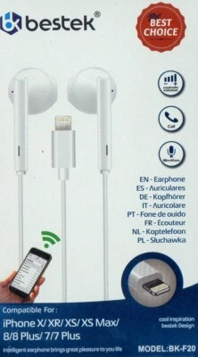 CUFFIE AURICOLARI IN EAR CON MICROFONO PER I PHONE ALTA QUALITA' BESTEK BIANCO - Image 1 of 2