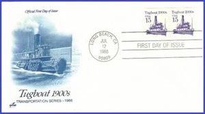 USA3 #2260 Pl #1 U/A Artcraft FDC PNC2 Schlepper - Bild 1 von 1