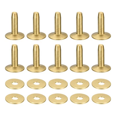 UXCELL 10 Set Messing Nieten und Fräser 10x3.3x14mm Gold Ton