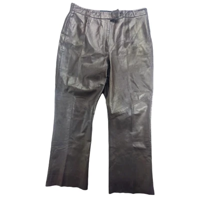 Pantalones De Colección Margaret Godfrey Cuero Marrón Talla 16 Moto Defecto De Lujo Foto 1 de 4