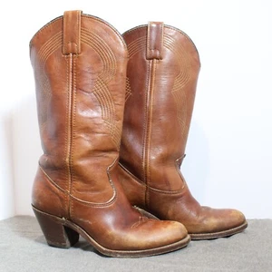 Vintage Double H ladies cowboy boots size 6B leather. - Picture 1 of 13