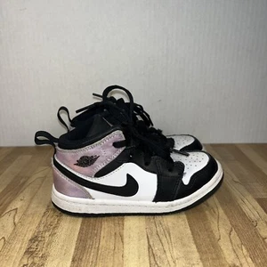 Nike Air Jordan 1 Mid SE TD Zen Master Rosa Negro Blanco DM6217-001 Niño pequeño 9c - Imagen 1 de 10