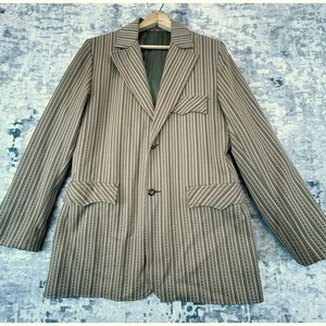 70s Pioneer Wear Men's Southwestern Woven Striped Western Blazer Jacket Size 38 - Picture 1 of 10