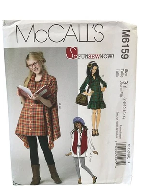 McCALL'S M6159 Niñas Vestido Chaleco Camisa Leggings Costura Patrón 7-14 Plus Foto 1 de 2