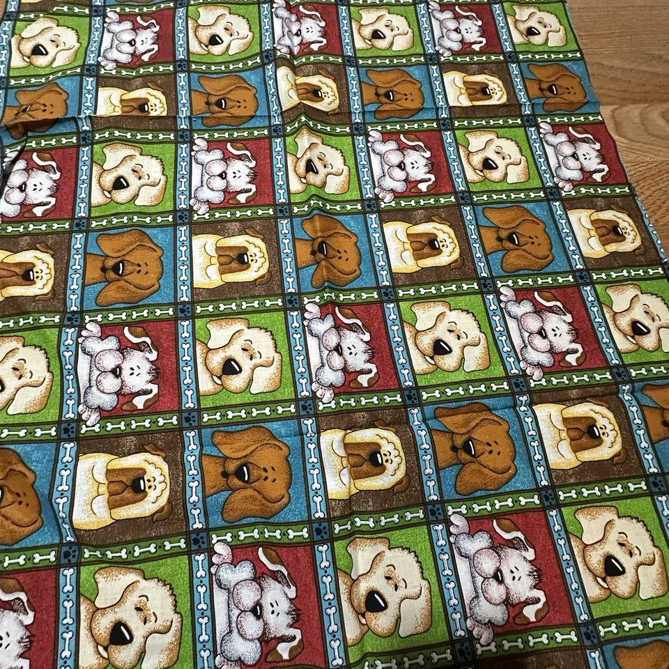 1 Sweet 2009 "Puppyville" Cotton Quilting Crafting Sewing Fabric Panel 22x42 T3 - Image 1 of 4