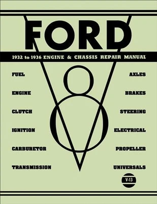 Ford Engine and Chassis Shop Manual V8 Repair 1932 1933 1934 1935 1936 Service - Image 1 of 4