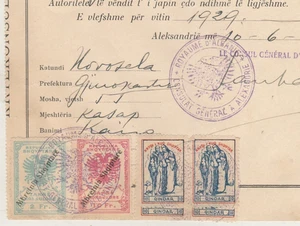 ALBANIA-EGIPTO Antiguo Raro Certificado Consulado Diplomático Ingresos Vinculados 1920 - Imagen 1 de 2