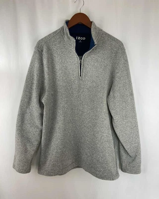 Pullover polar IZOD para hombre talla XL gris cuarto cremallera cálido golf Buesiness Foto 1 de 4