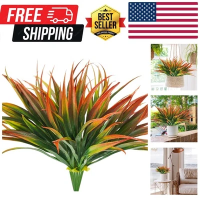 Stylish Red UV Resistant Artificial Plants - 6 Pcs Perfect for Home & Garden - Image 1 of 4
