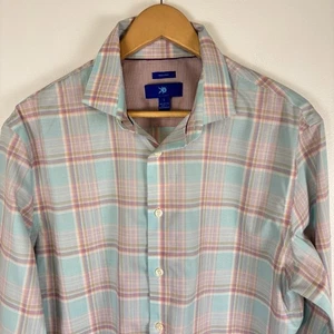 EGARA Bügelfreies Oberhemd Herren Large Flip Cuff Baumwolle Langarm Pastell Karo - Bild 1 von 10