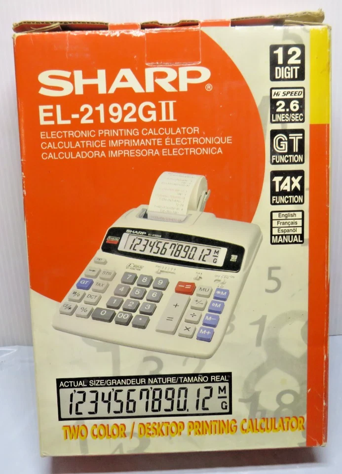 NIB Sharp EL-2192G Portable Printing Electronic 12 Digit Calculator Tax Function - Image 1 of 4