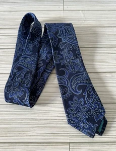 TED BAKER London Blue Paisley Silk Tie EUC - Picture 1 of 6