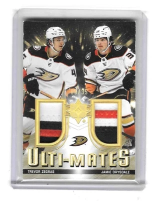 TREVOR ZEGRAS / JAMIE DRYSDALE 2021/22 ULTIMATE DUAL 3 COLOR PATCHES #9/35 DUCKS - Image 1 of 2