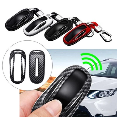 For Tesla Model X Carbon Fiber Style Car Smart Key Fob Case Cover - Image 1 of 4