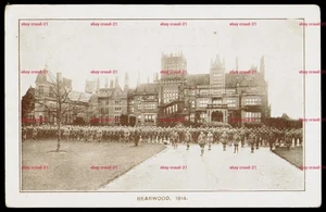 Bearwood 1914 Wokingham Postcard WWI Troops Formation in Front of Hall - Picture 1 of 2