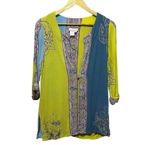 Soft Surroundings Women Cardigan Top XSP Colorful Boho Cottagecore Whimsical  x - Picture 1 of 10