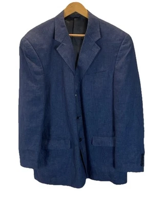 HASPEL 100% LINEN Jacket sz 42R Office Party Career Blue - Image 1 of 4