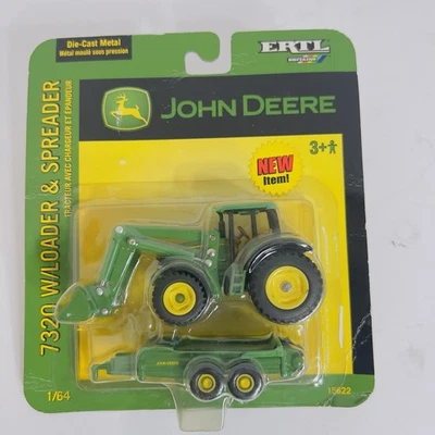 1/64 John Deere 7320 Tractor With Loader And Spreader - 2005 - Image 1 of 3