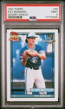 1991 Topps Desert Shield #49 Pat Borders PSA 9 Toronto Blue Jays