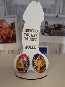 Personalised Creme Egg Willy Rude Naughty Novelty Joke easter birthday WHITE