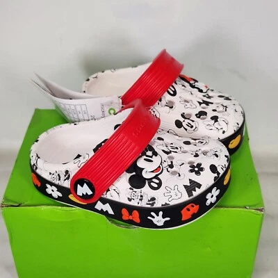 Zueco fuera de la cancha Crocs Mickey Mouse/Minnie Mouse talla 4 para niños pequeños Foto 1 de 4
