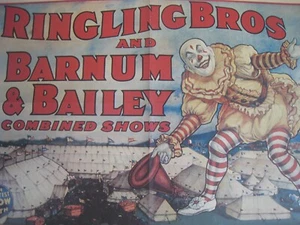 Póster de circo vintage de Ringling Brothers & Barnum Bailey 'PAYASO GRANDE' - Imagen 1 de 2