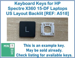 Keyboard Replacement Keys for HP Spectre X360 15-DF Laptops US Layout Backlit - Afbeelding 1 van 11